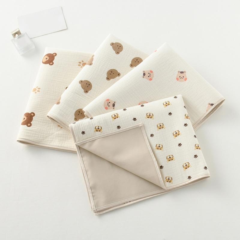 Leichte Baby-Wickelunterlage Wasserdichte Bettunterlage Atmungsaktives Wickelblatt Wasserdichte Urinunterlage Wiederverwendbare Unterlage Baumwollunterlage