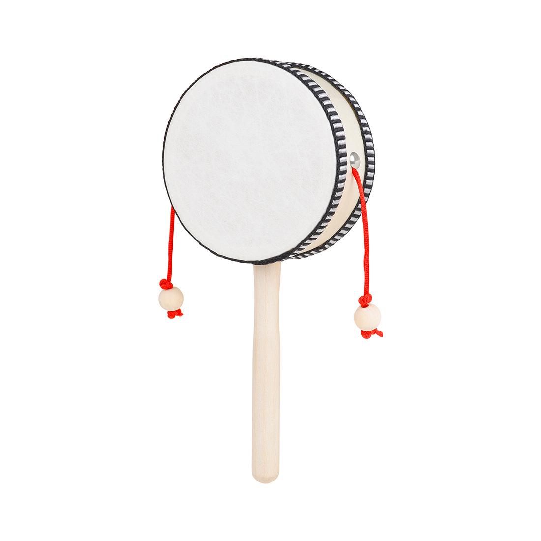 

4-inch Wooden Rattle Drum: Safe Educational Toy for Infants and Toddlers