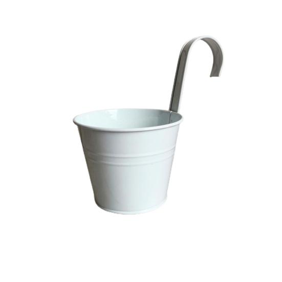 Wall Hanging Pot Bright Color Not Easy To Deform Iron Balcony Planters Metal Bucket for Balcony