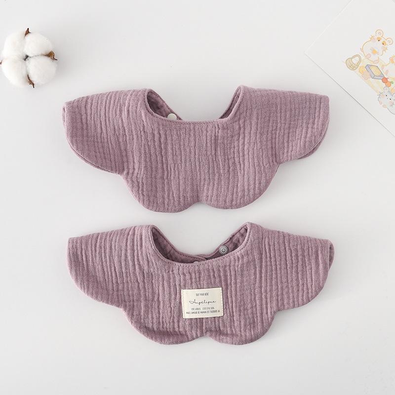 Śliniak dla niemowląt z czystej bawełny w stylu koreańskim, jednolity kolor, dwustronny, zapobiegający ulewaniu, Klasa A