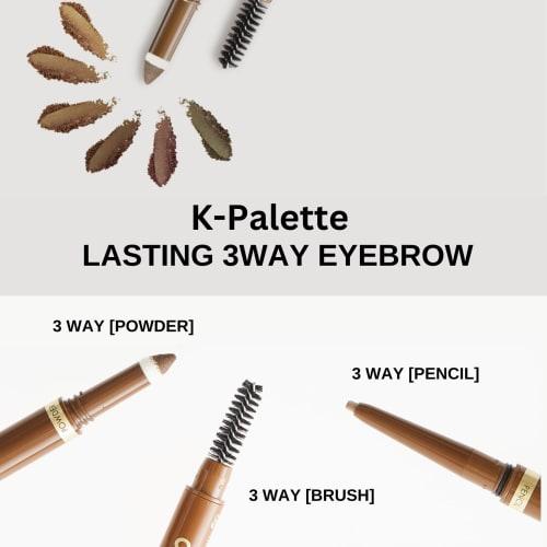 K-Pallete Lasting Three-Way Eyebrow Pencil WPa 02 Natural Brown