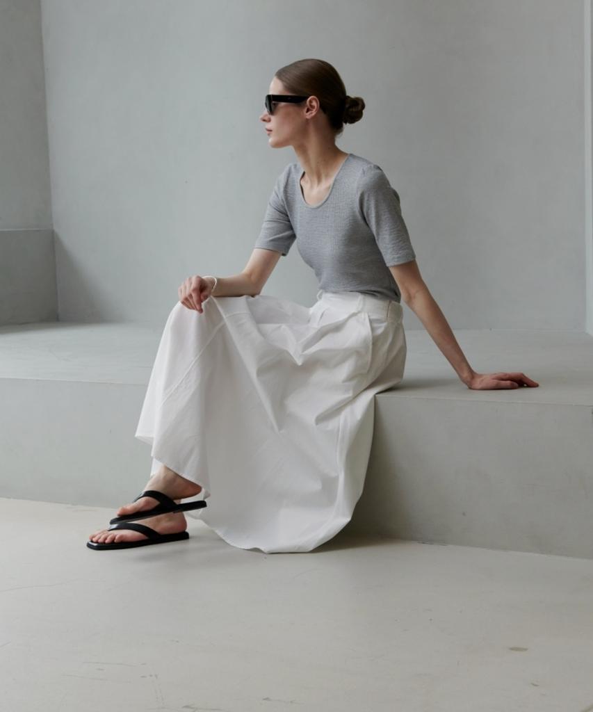 Owaiwai Cotton Flare Long Skirt_I