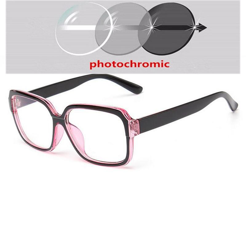Black Red Frame Student Myopia Prescription Eyeglasses Women Men Plastic Polygon Short-sight Eyewear Diopter 0 -0.5 -0.75 To -6