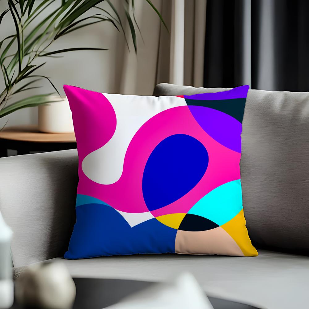 Viral AAbstract Curveful Cushion Cover Antidustmite Pillowcase Invisible Zipper Silky Short Plush Sofa Cushion Cover