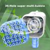 Seifenblasenmaschine mit Licht, 36 Löcher, auslaufsicher, batteriebetrieben, tragbar, Hand-Seifenblasenmaschine für Kinder, automatisches Seifenblasenspielzeug, Geschenk für Kleinkinder, Jungen und Mädchen