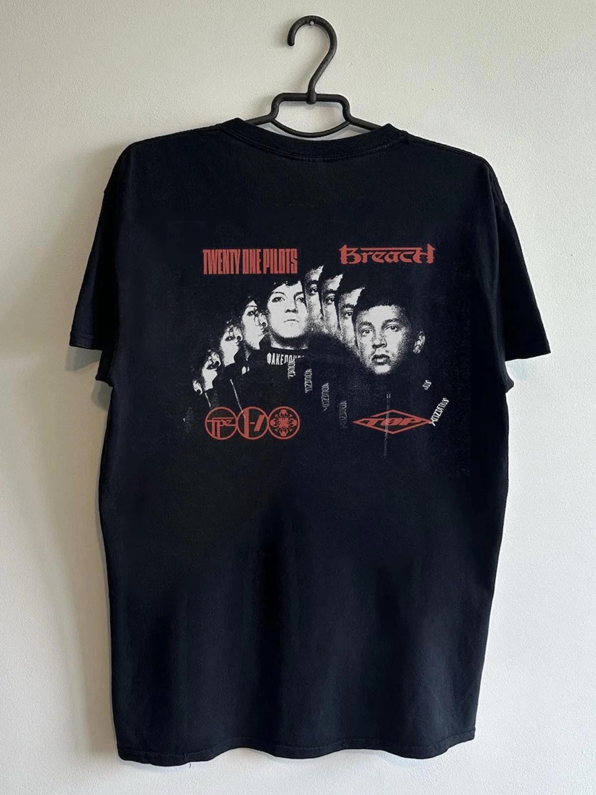 Twenty One Pilot BREACH FACES T-SHIRT S-5XL Fan Gift Reprint Unisex T-Shirt XXXL