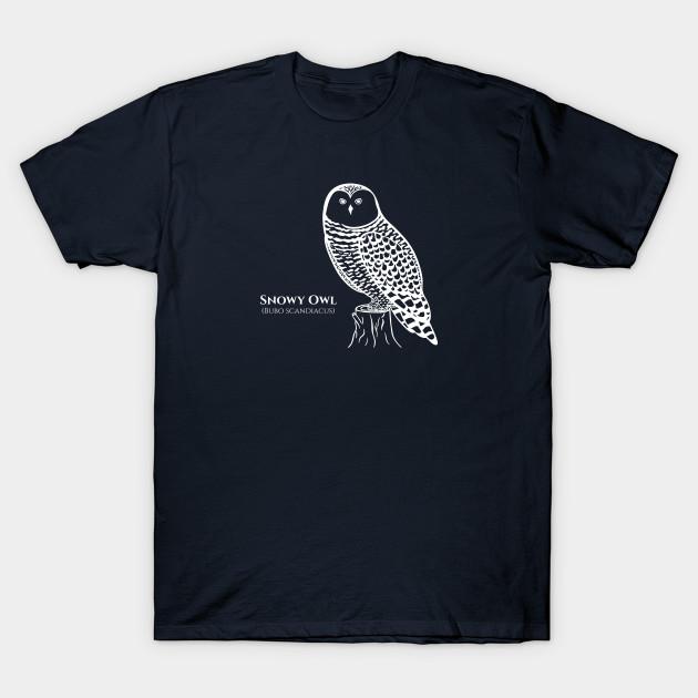 

Men Black Print T-shirt Snowy Owl With Common And Latin Names - Owl Design For Bird Lovers No-Cut Transfer Paper Print Cotton Tshirt 2XL Темно-синій