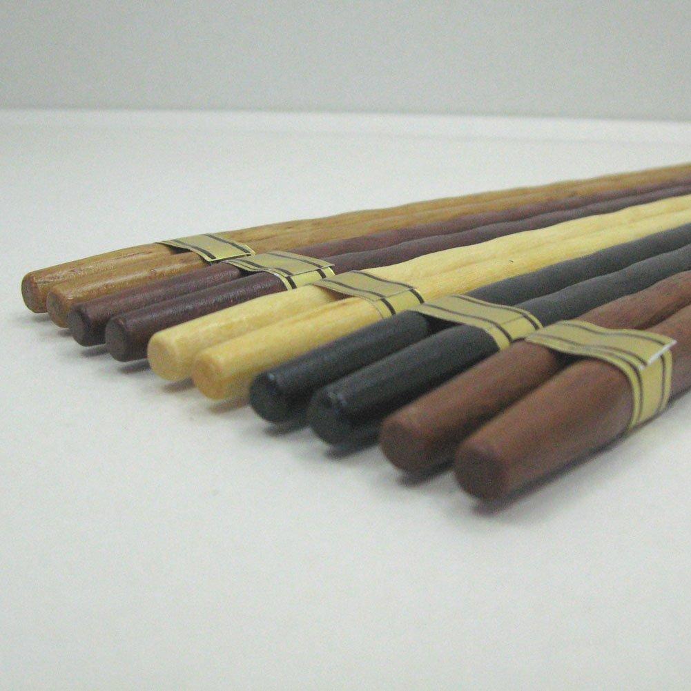 Nagao Natural Wood Hexagonal Twist Set of 10 & Chopsticks, 22.5cm,