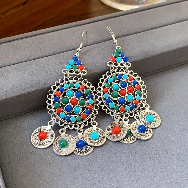 European and American retro metal fringed earrings light luxury high-end temperament earrings niche design long earrings women