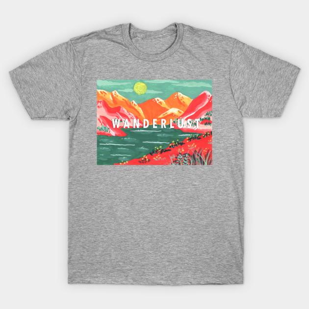 

Unisex Fashion TShirt Wanderlust Colorful Print TShirt Plus Size S-5XL T-Shirt 100%Cotton Tops O Neck Short Sleeve Tees S серый