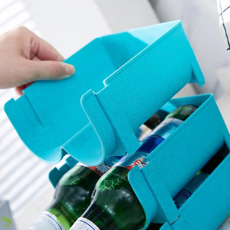 Refrigerator Drawer Beverage Box Anti-Fall Stackable Storage Rack Glass Beer Bottle Drink Holder Can Dispenser Space Saving Tray
