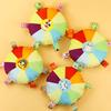 2 Pcs Rainbow Plush Flying Disc Dog Toy Interactive Sound Toy Outdoor Training Game Dog Chew Toy for Small Large Dogs