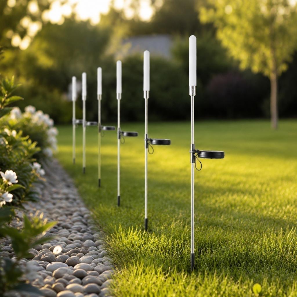 Solar Garden Light Frosted Reed Stick Outdoor Pathway Lighting with Stake for Yard Lawn Patio Decoration Waterproof