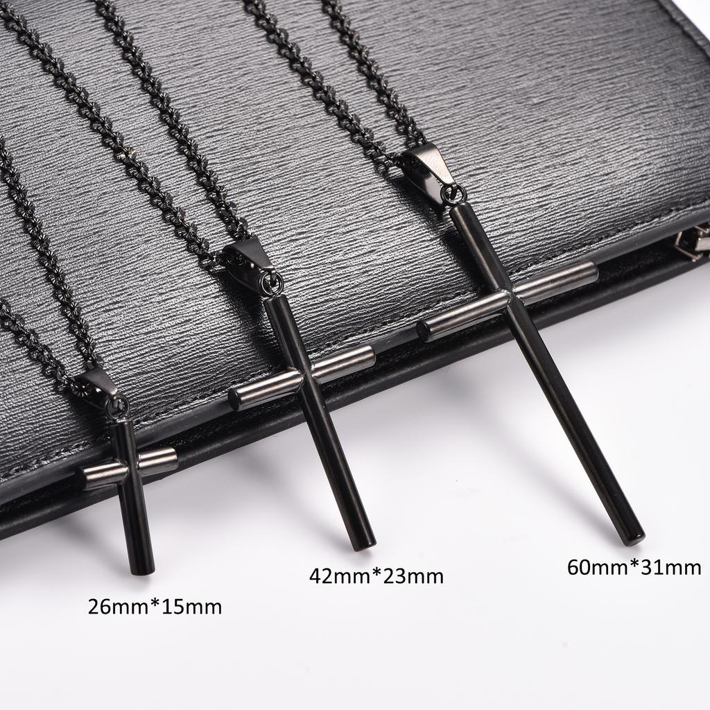 Classic Stainless Steel Round Cross Pendant Necklace for Women Men Religious Christian Faith Prayer Charms Chain Metal Jewelry