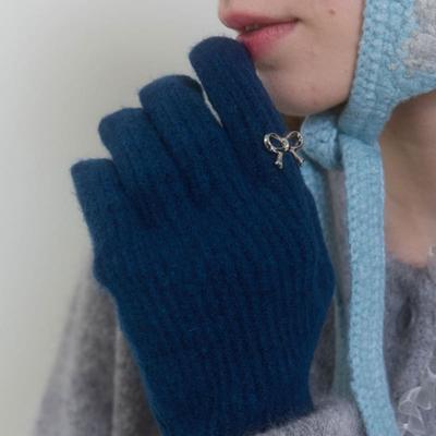 PINK ANANAS FEE BANDRING HANDSCHUHE_DUNKELBLAU