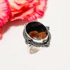 Peanut Obsidian - Sonora 925 Sterling Silver Ring V4562, Brown & Gray Ring, Oval Ring, Valentin's Day Gift, Gift For Her, Birthday Gift, Handmade Jewe