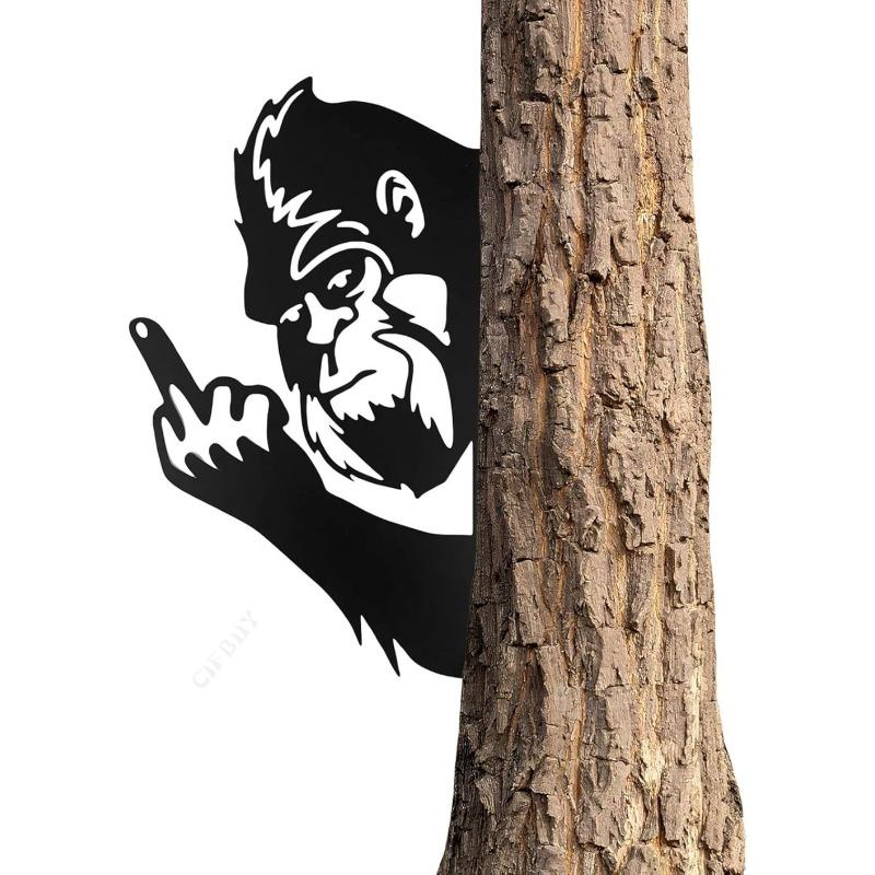 Garden Gorilla Statue Heavy Duty Metal Yard Art