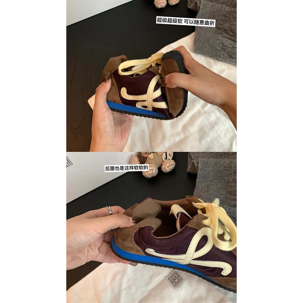 Cowhide Version of the Same Crooked Head Cute Retro Lace-up Casual Sports Little White Shoes Women's German Training Forrest Gump Shoes