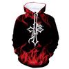 Fashion Autumn and Winter 3D Flame Men's Hoodie Hooded Sweatshirt Pullover Cross Printed Large Size Sweater