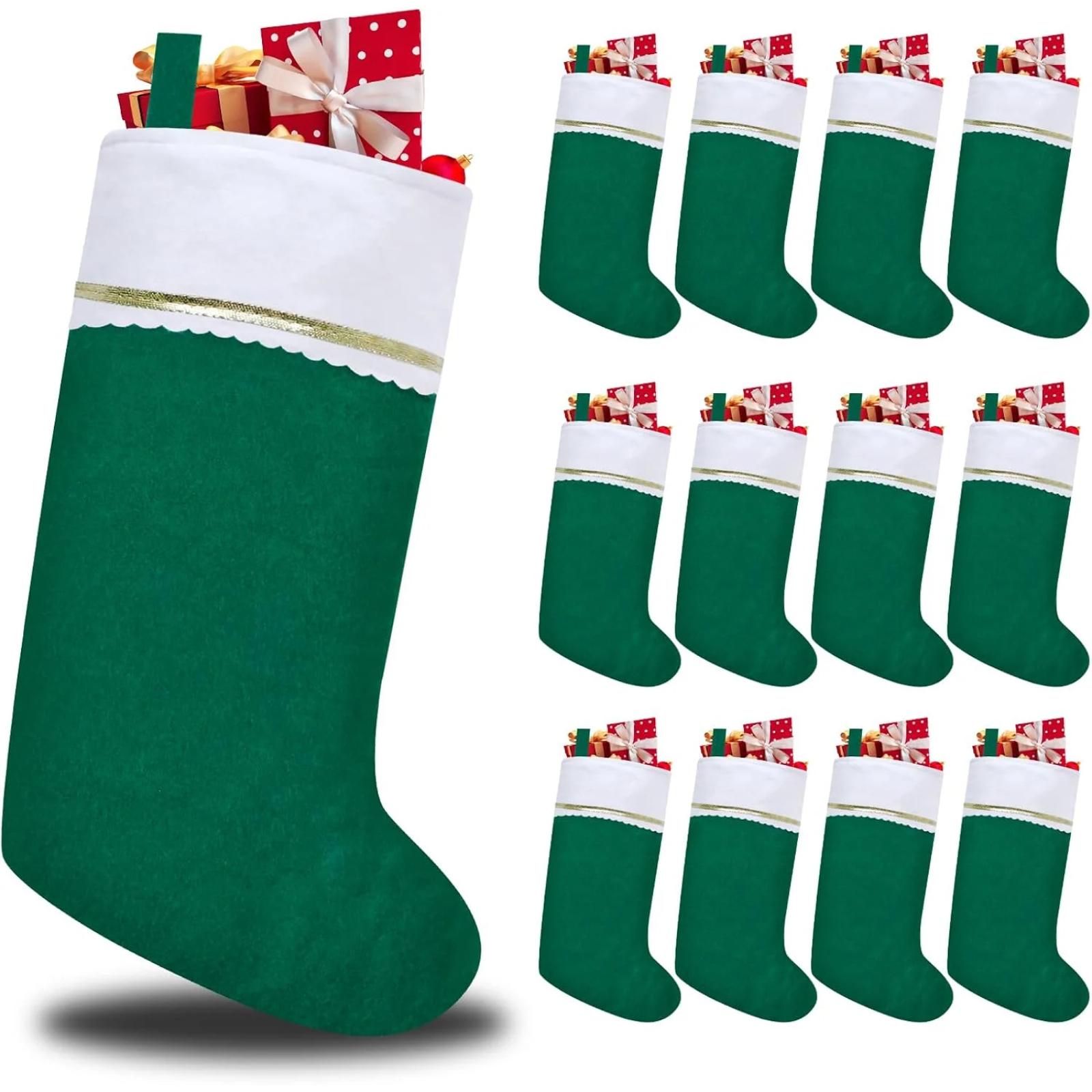 

12-Pack Christmas Socks, Non-Woven Christmas Socks, Christmas Decorations One Size