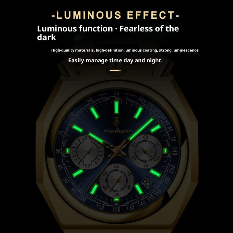 Top Neue Wasserdichte Mode Herrenuhr Multifunktionaler Kalender Quarz Leuchtende Armbanduhr