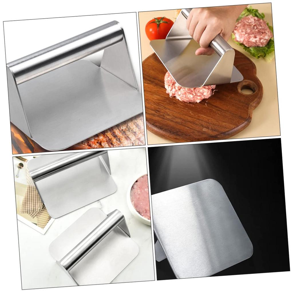 1/2/3pcs Stainless Steel Smash Burger Press Patties Meat Cooked Beef Masher Square Meat Press Mold Kitchen Cooking Accessories