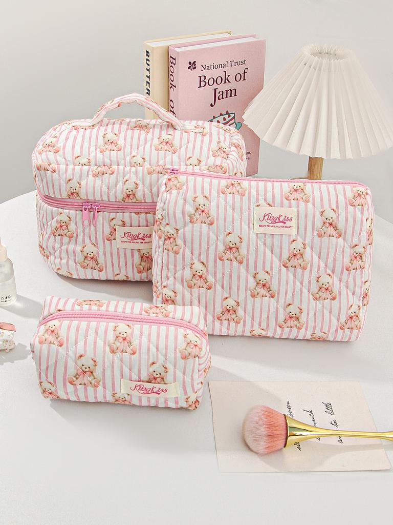 Simple Fresh Makeup Bag Large Capacity Multifunctional Cosmetic Storage Bag Portable Travel Toiletry Pouch for Cosmetics Brushes Toiletries Daily Use