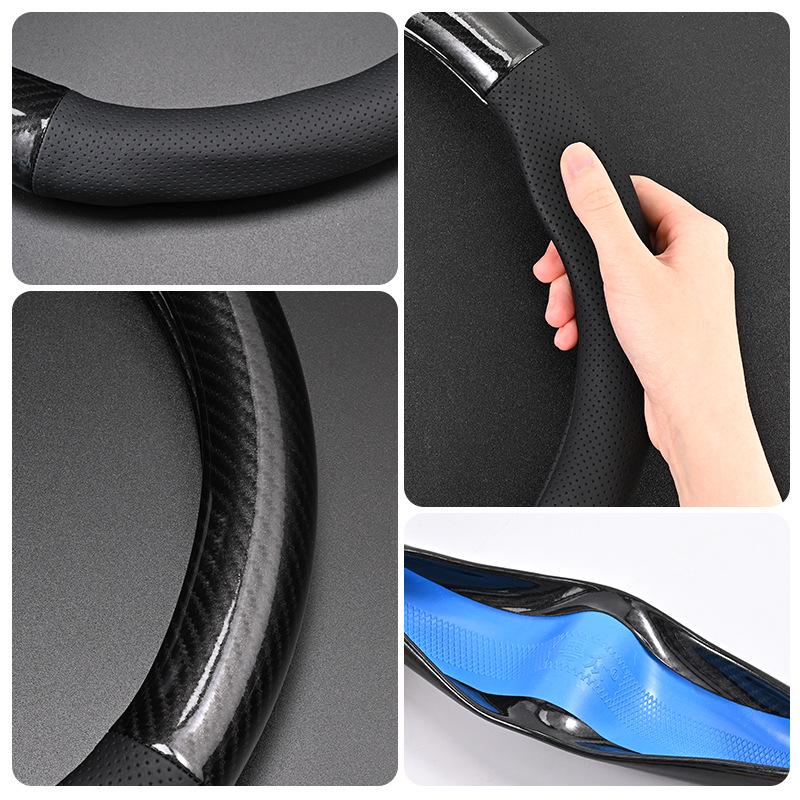 Genuine Leather Steering Wheel Cover for Qoros 3, 3 SUV, and 5 SUV - Four Seasons Universal Fit