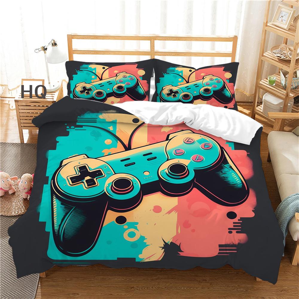 3D herní konzole Tisk Domácí povlečení King Size Povlečení Polyester Chlapecký náctiletý Výzdoba ložnice
