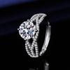 New2Cubic zirconia imitation moissanite ring with adjustable band, light luxury design, for women