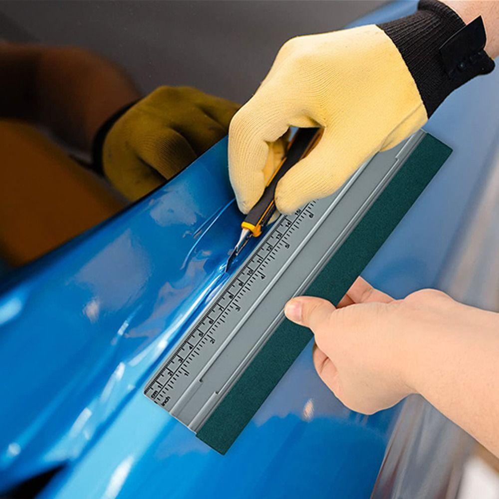 Suede Felt Car Film Scraper With Ruler Film Install Applicator  Vinyl Wrap Installing