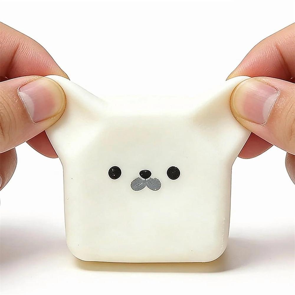 Kawaii Milk Cube Seal Squishy Toy, Slow Rising Scented Stress Relief Fidget for Kids & Adults