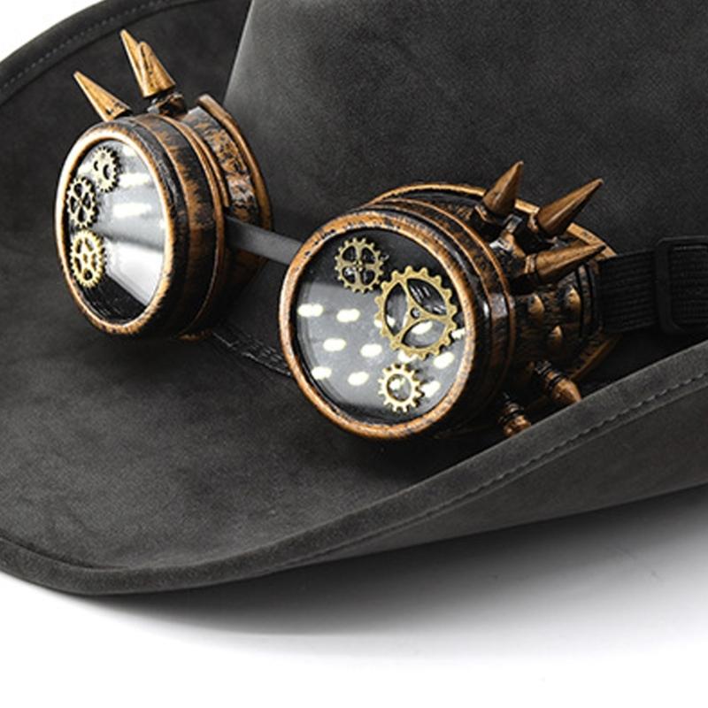 Antique Western Fedoras Hat Punk Sueded Design Winter Warm Top Hat Styling Accessory For Men Women Unisex Headwear