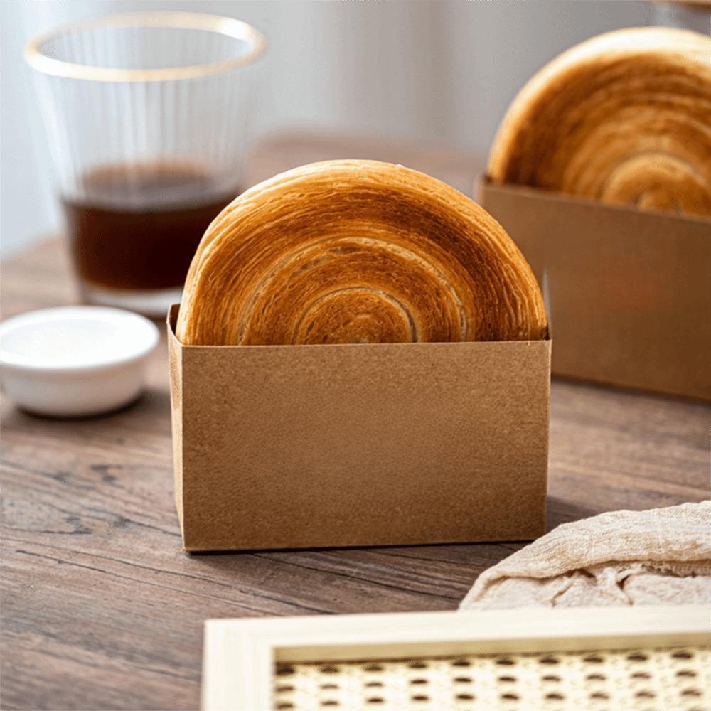 50 Piece Disposable Toast Packing Box Kraft Paper Hamburger Holding Box Pastry