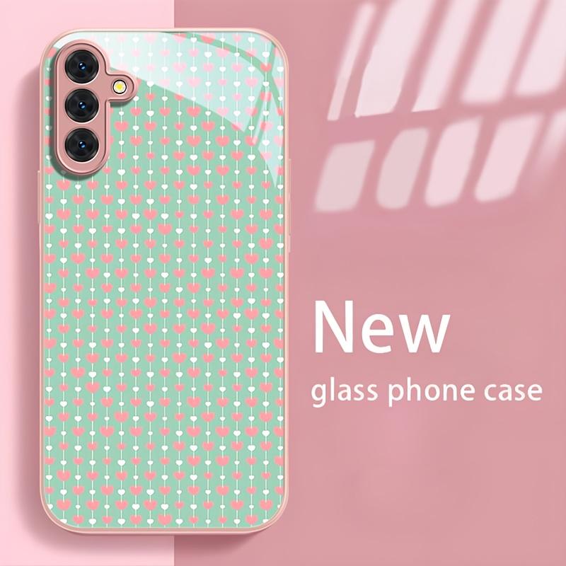 Sweet Green Pink Hearts Fashion Phone Cases Carcasa Glass Fundas for Samsung Galaxy S26 S25 S24 S23 S22 FE Ultra Plus Phone Case