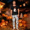 Family Matching Halloween Print Pajama Set - Short Sleeve Top and Pants for Parents and Kids