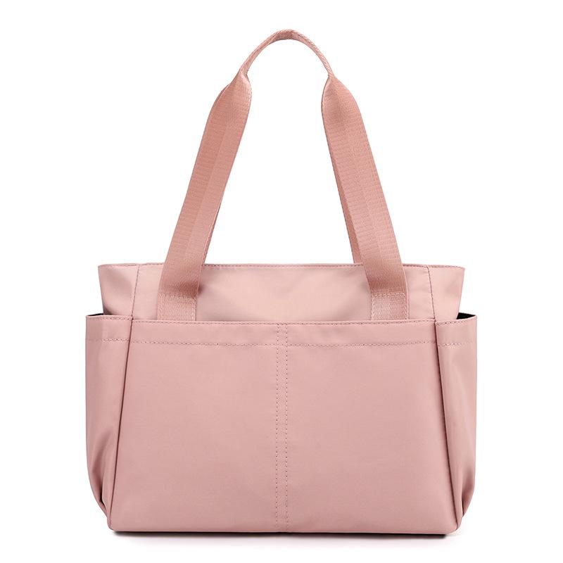 Jednobarevná brašna Ležérní lehká cestovní taška odolná Multitaška Nylonová látková taška Taška přes rameno Velkokapacitní dámská taška