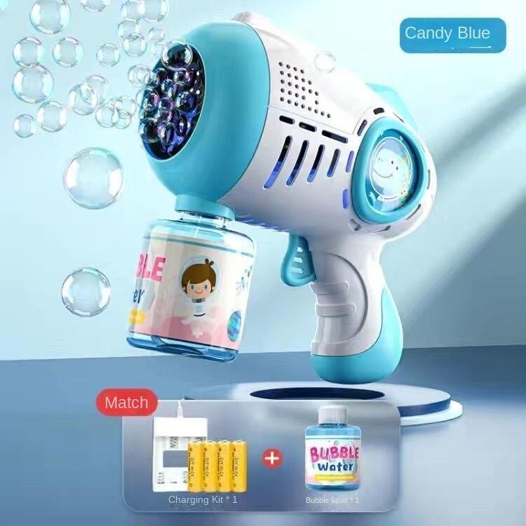 

8-луночная машина для изготовления пузырей с подсветкой. Пузырьковый пистолет. Летняя игрушка в подарок для мальчиков и девочек. Дети для взрослых. День рождения, свадьба, игры в помещении, на открытом воздухе. 14.5cm*8.5cm*16cm синий