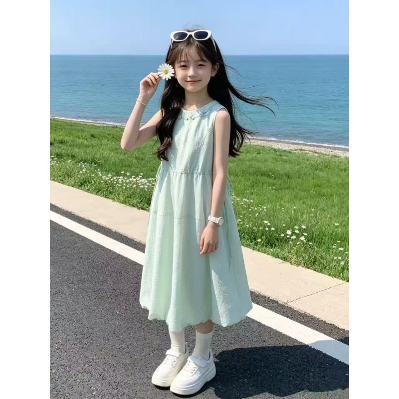 Sweet Mint Green Dress for Girls - Summer Children's Loose Princess-style Dress