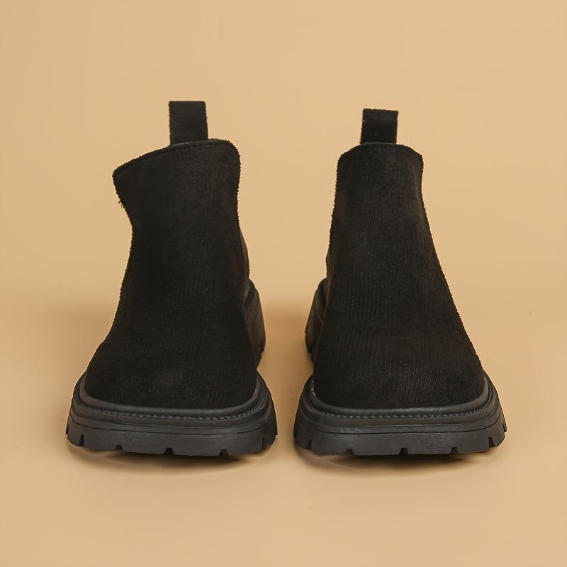 Girls Mid Calf Boots Comfortable Slip on Casual Walking Shoes Lightweight Flat Sole Indoor Outdoor Daily Activities Parties Fall Winter