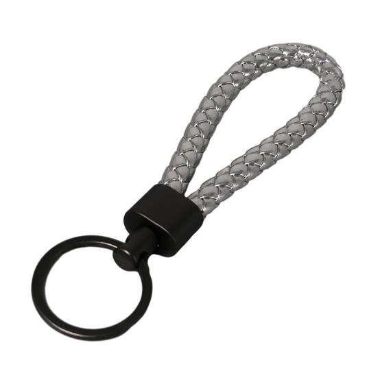 Schlüsselanhänger Lanyard Geflochtenes Seil Kunstleder Angenehmer Griff Schlüsselanhänger Aufhängeseil mit Zinklegierung Schnalle Schlüsselring