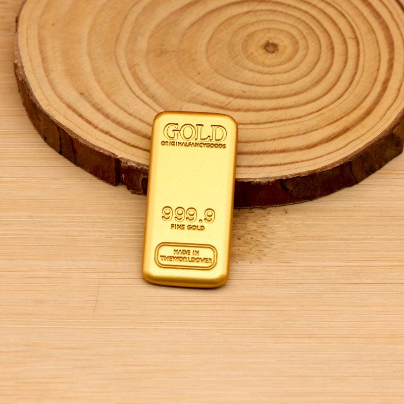 Nový styl Imitace zlaté cihly Těžítko - Zaoblený roh Pevná zlatá cihla Ozdoba Rekvizita pro domácí dekoraci