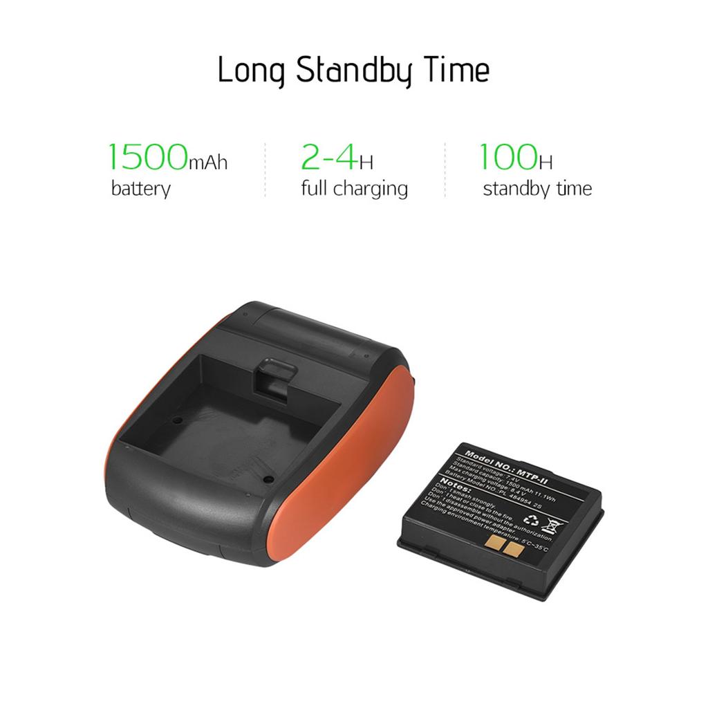 Portable Thermal Printer Mini Portable Thermal Printer Bluetooth Mini Thermal Printer Compatible with Android IOS for Office