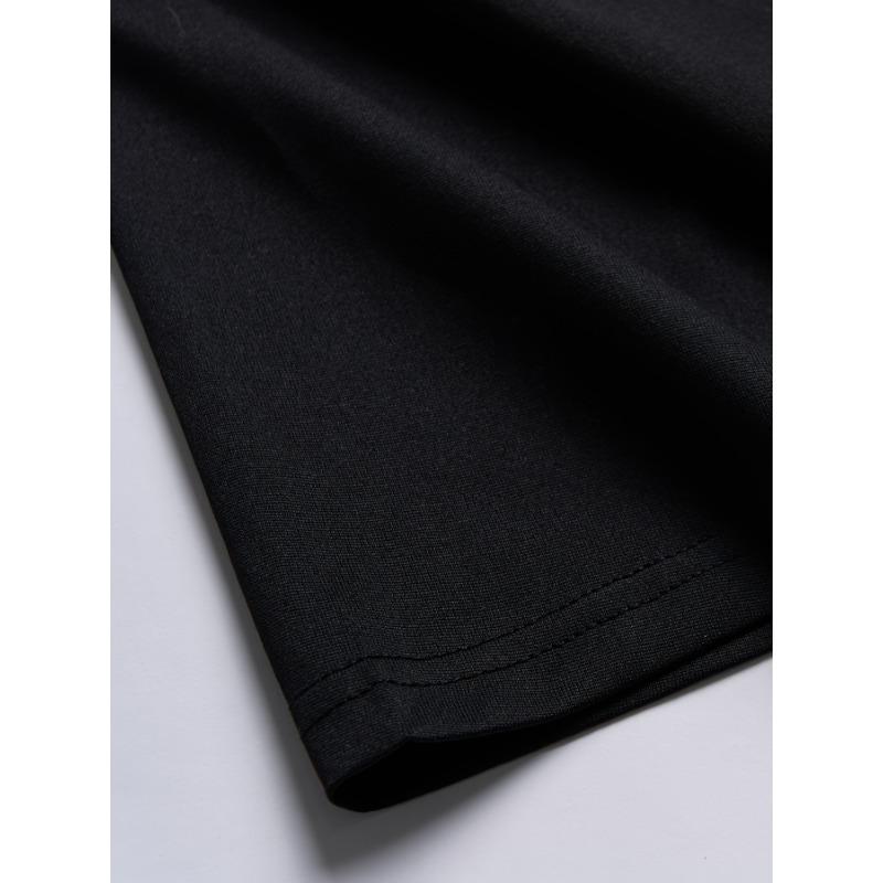 Taglie Europee T-shirt Casual da Uomo con Grafica e Disegno Tatuaggio Cavalluccio Marino - Manica Corta Nera Girocollo
