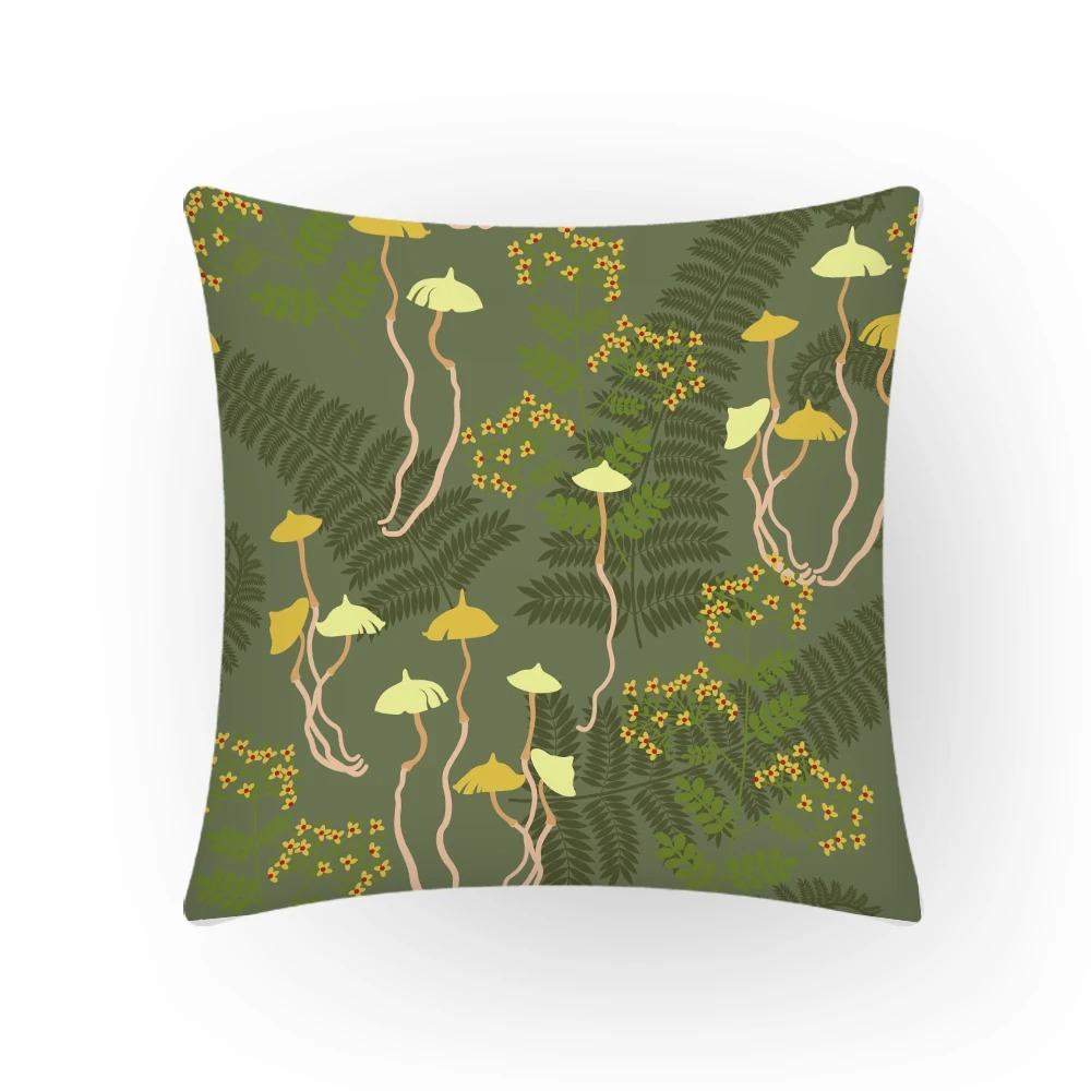 

Диван Простая декоративная наволочка с изображением листьев растений, квадратная розовая наволочка в стиле ретро, удобная и прочная 40x40cm