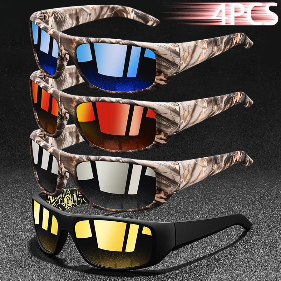 4Pieces Fashion Vintage Eyewear Fishing Cycling Sports Sunglasses Men Women Running Mountaineering Sport Man Sun Glasses 7