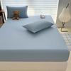 Einfarbiges hautfreundliches gewaschenes Baumwoll-Spannbettlaken für Zuhause All-inclusive Matratzenschoner Staubschutz