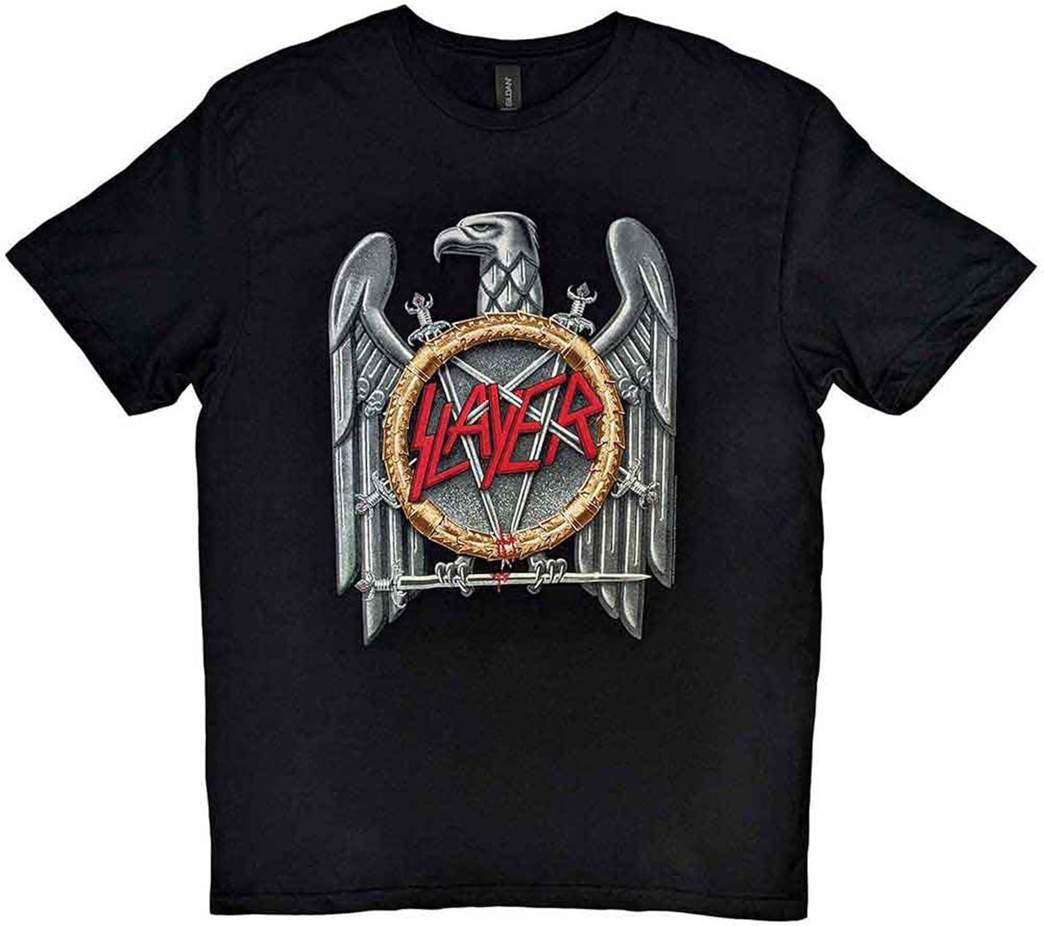 Slayer Silver Eagle Band Logo T Shirt S чёрный
