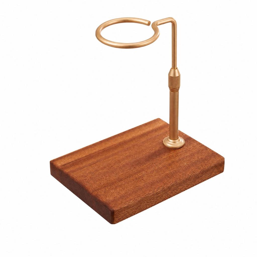 Adjustable Pour-Brew Stand with Wood Base Non-Slip Pour-over Coffee Strainer