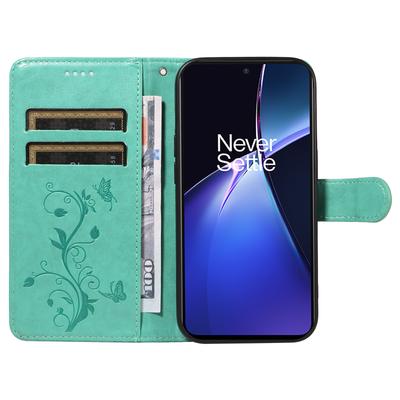 For OnePlus Nord CE4 Lite 5G/Oppo K12x 5G (China) PU Leather Cases Flower Pattern Wallet Stand Phone Cover with Strap